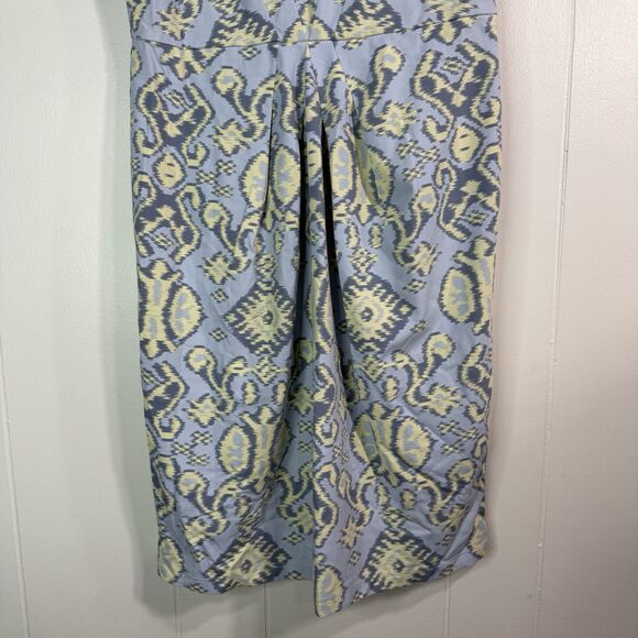 J McLaughlin Women’s S Sleeveless Dress Ikat Print Blue Yellow Short Dress - Picture 3 of 9